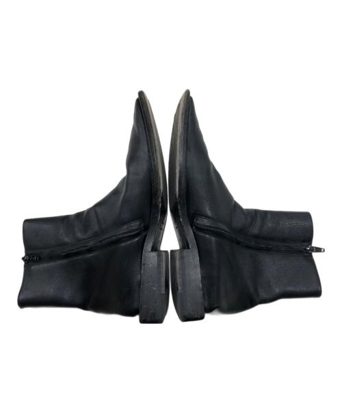 BALENCIAGA（バレンシアガ）BALENCIAGA (バレンシアガ) レザーサイドジップスクエアトゥショートブーツ ブラック サイズ:36の古着・服飾アイテム