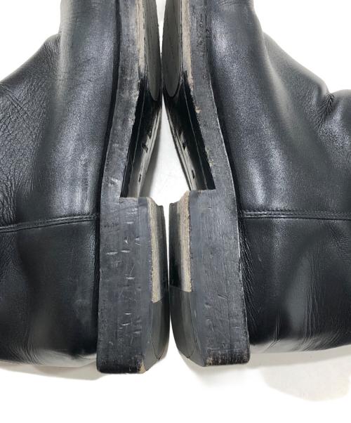 BALENCIAGA（バレンシアガ）BALENCIAGA (バレンシアガ) レザーサイドジップスクエアトゥショートブーツ ブラック サイズ:36の古着・服飾アイテム