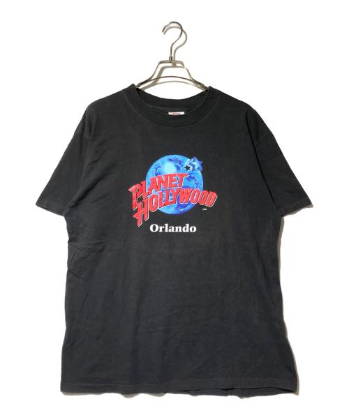 PLANET HOLLYWOOD（プラネットハリウッド）PLANET HOLLYWOOD (プラネットハリウッド) プリントTシャツ ブラック サイズ:Lの古着・服飾アイテム