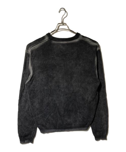 stussy（ステューシー）stussy (ステューシー) FADED COTTON KNIT CREW ブラック サイズ:Ｌの古着・服飾アイテム