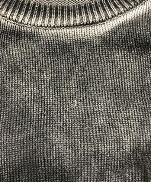 stussy（ステューシー）stussy (ステューシー) FADED COTTON KNIT CREW ブラック サイズ:Ｌの古着・服飾アイテム