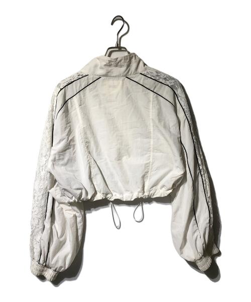 furfur（ファーファー）furfur (ファーファー) レースコンビショートトラックブルゾン ホワイト サイズ:Ｆの古着・服飾アイテム