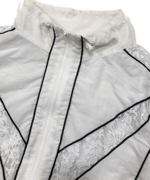 furfur（ファーファー）furfur (ファーファー) レースコンビショートトラックブルゾン ホワイト サイズ:Ｆの古着・服飾アイテム