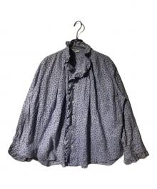 45R（フォーティファイブ・アール）の古着「雲間草プリントのフリルブラウス」｜パープル