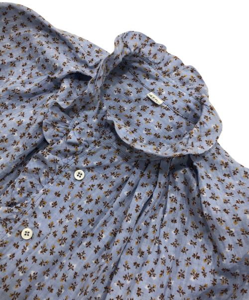 45R（フォーティファイブ・アール）45R (フォーティファイブ・アール) 雲間草プリントのフリルブラウス パープル サイズ:FREEの古着・服飾アイテム