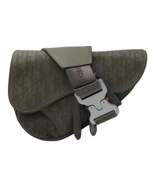 Dior（ディオール）DIOR (ディオール) パンチングレザーサドルバッグ ブラウンの古着・服飾アイテム