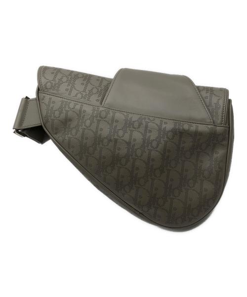 Dior（ディオール）DIOR (ディオール) パンチングレザーサドルバッグ ブラウンの古着・服飾アイテム