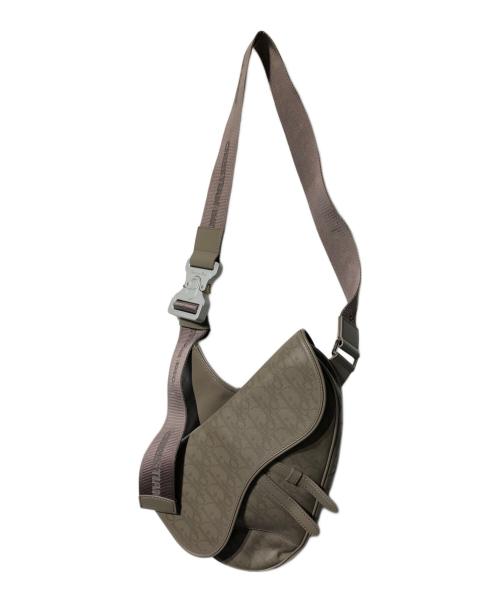 Dior（ディオール）DIOR (ディオール) パンチングレザーサドルバッグ ブラウンの古着・服飾アイテム