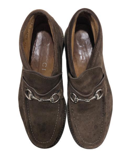 GUCCI（グッチ）GUCCI (グッチ) ホースビットチャッカブーツ ブラウン サイズ:41の古着・服飾アイテム