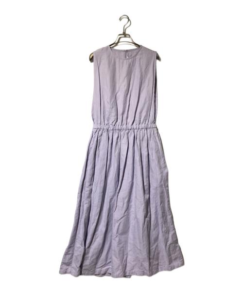 homspun（ホームスパン）homspun (ホームスパン) リネン混ノースリーブワンピース パープル サイズ:Fの古着・服飾アイテム