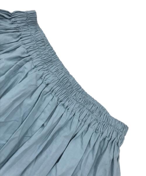 homspun（ホームスパン）homspun (ホームスパン) バルキーシーチング ダブルポケットギャザースカート ブルー サイズ:表記なしの古着・服飾アイテム