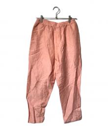 SILKKI（シルッキ）の古着「ボタニカルダイシルクリネンパンツ/イージーパンツ」｜レッド