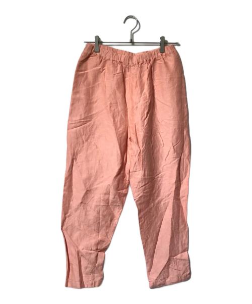 SILKKI（シルッキ）SILKKI (シルッキ) ボタニカルダイシルクリネンパンツ/イージーパンツ レッド サイズ:Mの古着・服飾アイテム