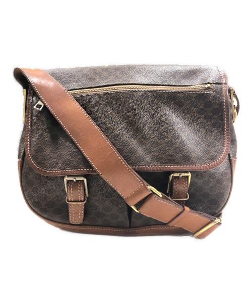 CELINE（セリーヌ）CELINE (セリーヌ) マカダム柄メッセンジャーバッグ ブラウンの古着・服飾アイテム