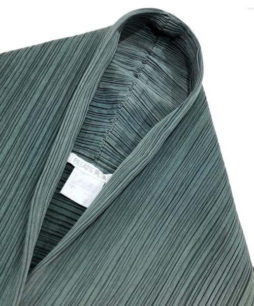 PLEATS PLEASE（プリーツプリーズ）PLEATS PLEASE (プリーツプリーズ) ショールカラープリーツジャケット グリーン サイズ:Sの古着・服飾アイテム