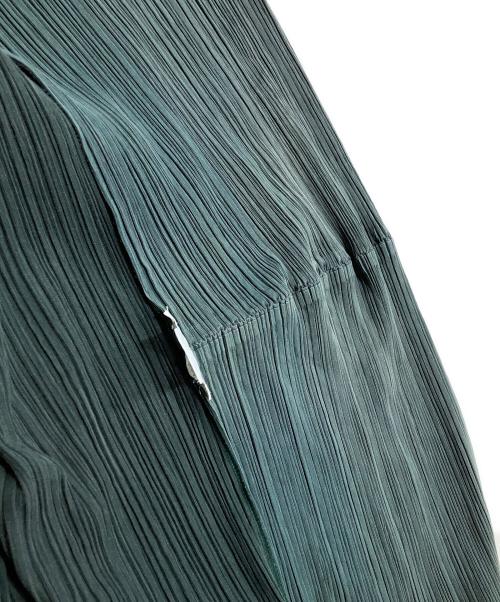 PLEATS PLEASE（プリーツプリーズ）PLEATS PLEASE (プリーツプリーズ) ショールカラープリーツジャケット グリーン サイズ:Sの古着・服飾アイテム
