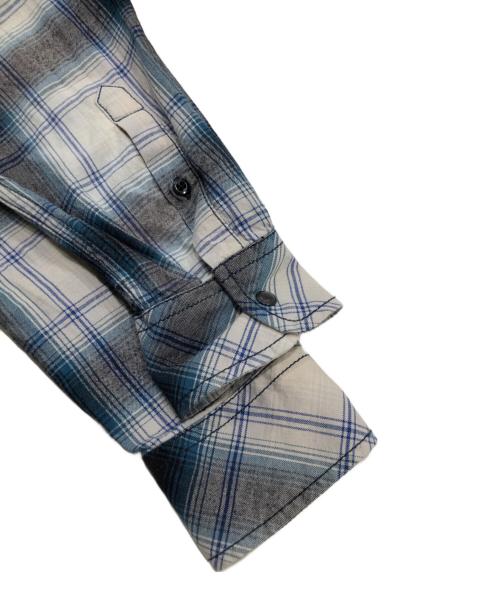 DIESEL（ディーゼル）DIESEL (ディーゼル) パッチワーク長袖シャツ ブルー サイズ:Sの古着・服飾アイテム