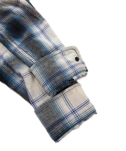 DIESEL（ディーゼル）DIESEL (ディーゼル) パッチワーク長袖シャツ ブルー サイズ:Sの古着・服飾アイテム