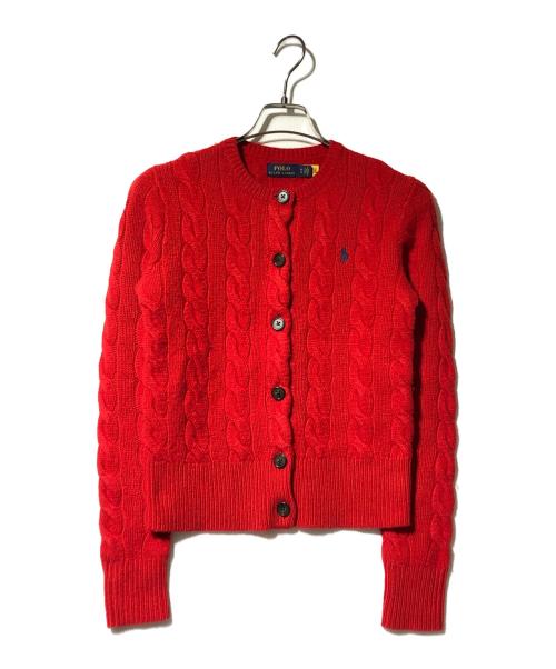 POLO RALPH LAUREN（ポロ・ラルフローレン）POLO RALPH LAUREN (ポロ・ラルフローレン) カシミヤブレンドニットカーディガン レッド サイズ:XSの古着・服飾アイテム