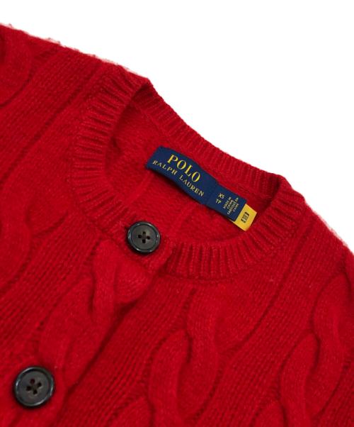 POLO RALPH LAUREN（ポロ・ラルフローレン）POLO RALPH LAUREN (ポロ・ラルフローレン) カシミヤブレンドニットカーディガン レッド サイズ:XSの古着・服飾アイテム