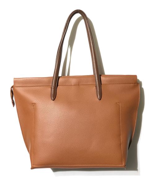 TAKEO KIKUCHI（タケオキクチ）TAKEO KIKUCHI (タケオキクチ) PVCシュリンクトートバッグ ブラウンの古着・服飾アイテム