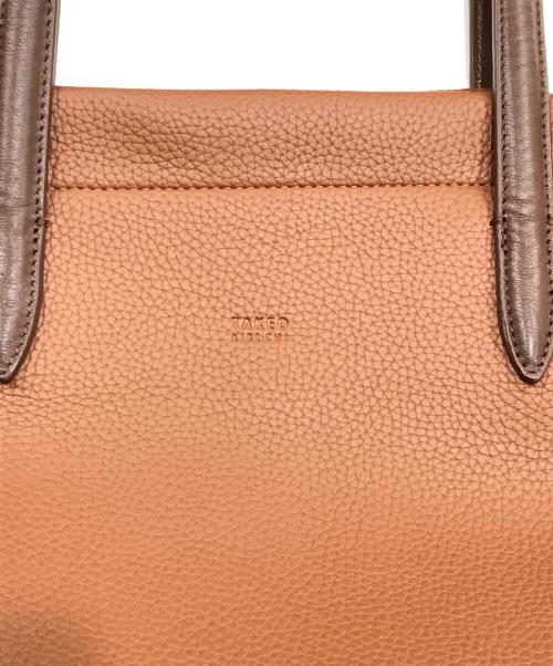 TAKEO KIKUCHI（タケオキクチ）TAKEO KIKUCHI (タケオキクチ) PVCシュリンクトートバッグ ブラウンの古着・服飾アイテム