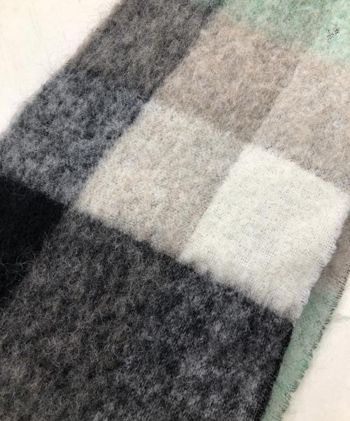 Acne studios（アクネ ストゥディオス）Acne studios (アクネ ストゥディオス) モヘアチェックスカーフ ブラック×グリーンの古着・服飾アイテム