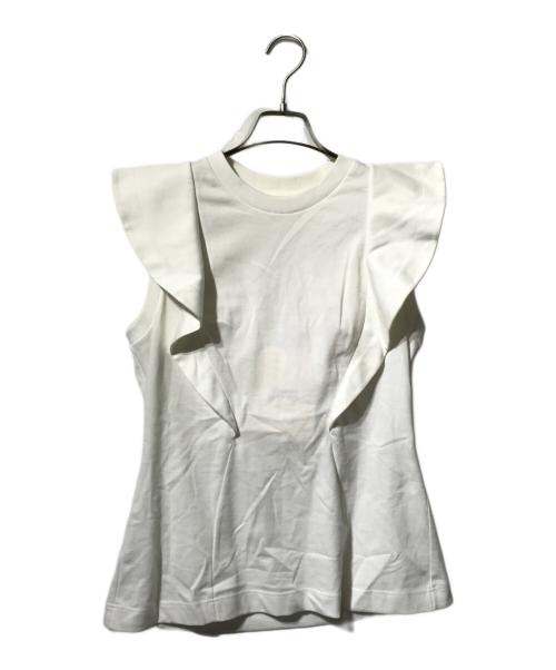 ALEXANDER McQUEEN（アレキサンダーマックイーン）ALEXANDER McQUEEN (アレキサンダーマックイーン) Ruffled top ホワイト サイズ:44の古着・服飾アイテム