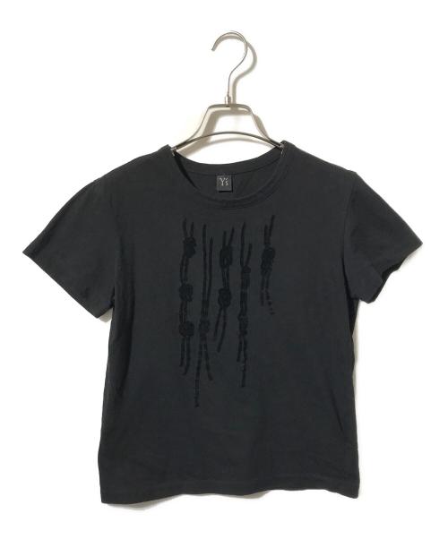 Y's（ワイズ）Y's (ワイズ) フロッキーカットソー ブラック サイズ:2の古着・服飾アイテム