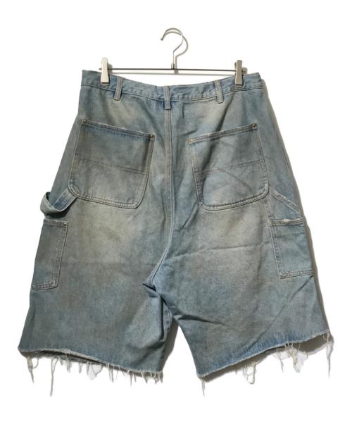 WHITELAND（ホワイトランド）WHITELAND (ホワイトランド) ヴィンテージ加工ダブルニーデニムショートパンツ インディゴ サイズ:Fの古着・服飾アイテム