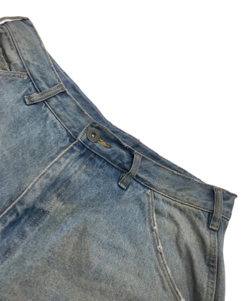 WHITELAND（ホワイトランド）WHITELAND (ホワイトランド) ヴィンテージ加工ダブルニーデニムショートパンツ インディゴ サイズ:Fの古着・服飾アイテム