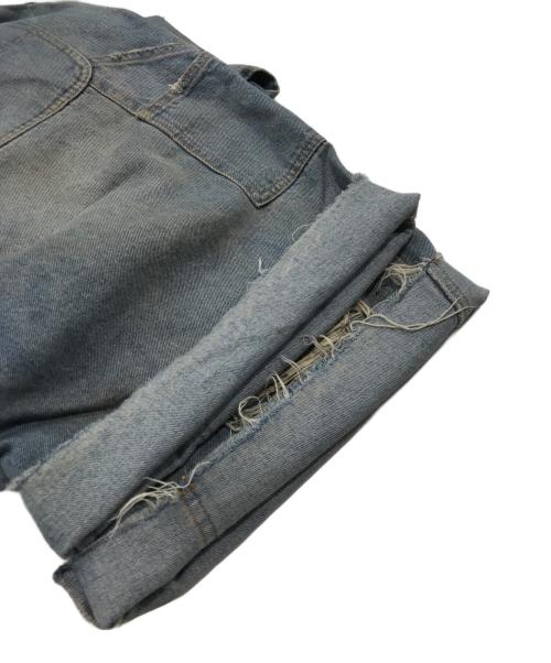 WHITELAND（ホワイトランド）WHITELAND (ホワイトランド) ヴィンテージ加工ダブルニーデニムショートパンツ インディゴ サイズ:Fの古着・服飾アイテム