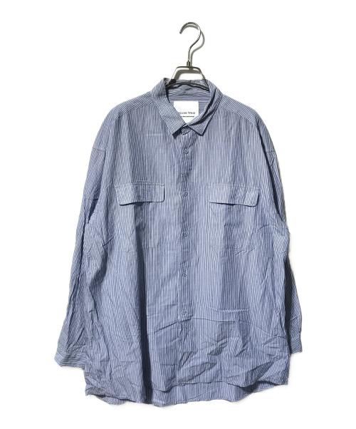 WHITE MOUNTAINEERING（ホワイトマウンテ二アニング）WHITE MOUNTAINEERING (ホワイトマウンテ二アニング) ストライプシャツ/長袖シャツ ブルー サイズ:2の古着・服飾アイテム