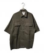 WHITE MOUNTAINEERINGホワイトマウンテ二アニング）の古着「チェストポケット シャツシャツ/ポケット付き半袖シャツ」｜ブラウン