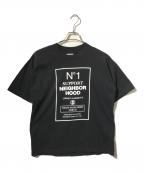 NEIGHBORHOODネイバーフッド）の古着「No.1ロゴ クルーネック Tシャツ/半袖カットソー」｜ブラック