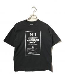 NEIGHBORHOOD（ネイバーフッド）の古着「No.1ロゴ クルーネック Tシャツ/半袖カットソー」｜ブラック