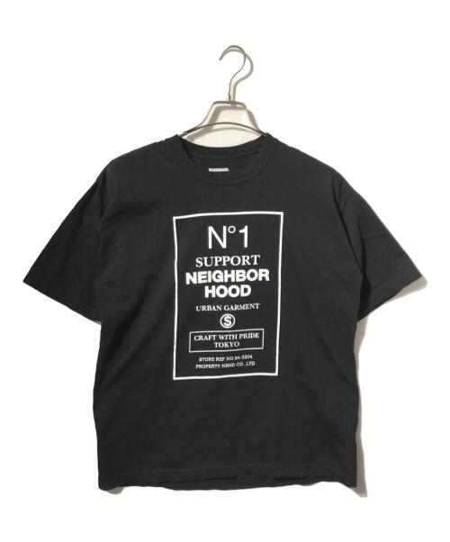 NEIGHBORHOOD（ネイバーフッド）NEIGHBORHOOD (ネイバーフッド) No.1ロゴ クルーネック Tシャツ/半袖カットソー ブラック サイズ:Ｍの古着・服飾アイテム