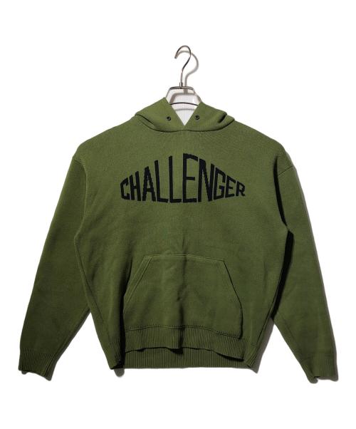CHALLENGER（チャレンジャー）CHALLENGER (チャレンジャー) ニットパーカー グリーン サイズ:Mの古着・服飾アイテム
