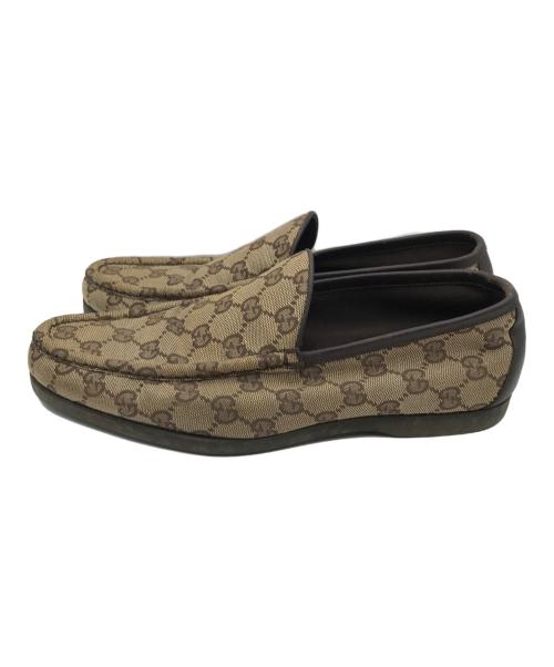 GUCCI（グッチ）GUCCI (グッチ) GGキャンバススリッポン ベージュ サイズ:40の古着・服飾アイテム