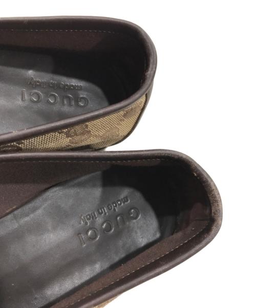 GUCCI（グッチ）GUCCI (グッチ) GGキャンバススリッポン ベージュ サイズ:40の古着・服飾アイテム