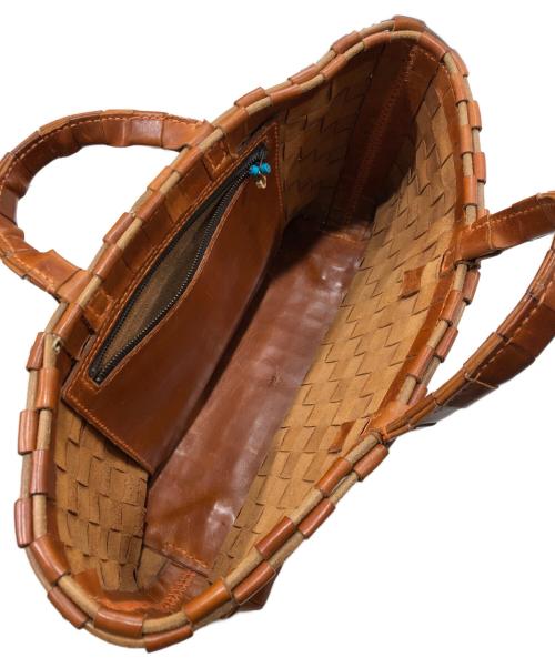 HENRY CUIR（アンリークイール）HENRY CUIR (アンリークイール) Margarita/マルガリータ/カゴ トート バッグ ブラウンの古着・服飾アイテム