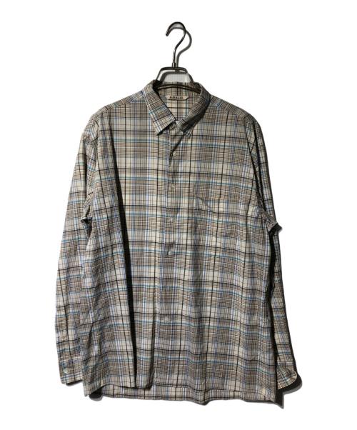 AURALEE（オーラリー）AURALEE (オーラリー) SUPER LIGHT WOOL CHECK SHIRTS ベージュ サイズ:4の古着・服飾アイテム