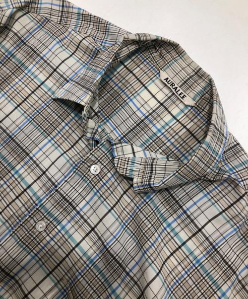 AURALEE（オーラリー）AURALEE (オーラリー) SUPER LIGHT WOOL CHECK SHIRTS ベージュ サイズ:4の古着・服飾アイテム