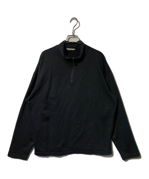 AURALEE（オーラリー）AURALEE (オーラリー) ELASTIC HIGH GAUGE SWEAT HALF ZIP P/O ブラック サイズ:3の古着・服飾アイテム