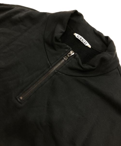 AURALEE（オーラリー）AURALEE (オーラリー) ELASTIC HIGH GAUGE SWEAT HALF ZIP P/O ブラック サイズ:3の古着・服飾アイテム