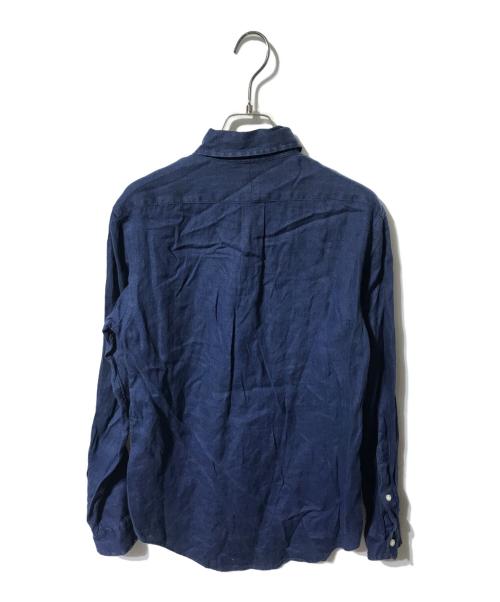 RALPH LAUREN（ラルフローレン）RALPH LAUREN (ラルフローレン) リネンボタンダウンシャツ ネイビー サイズ:XSの古着・服飾アイテム