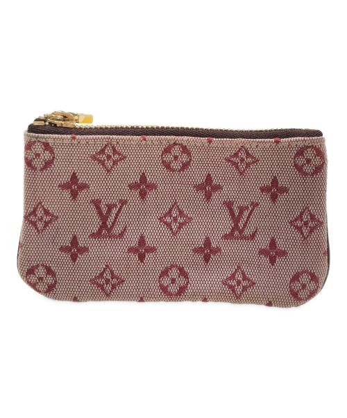LOUIS VUITTON（ルイ ヴィトン）LOUIS VUITTON (ルイ ヴィトン) ミニラン ポシェット クレ キーホルダー付 コインケース レッドの古着・服飾アイテム