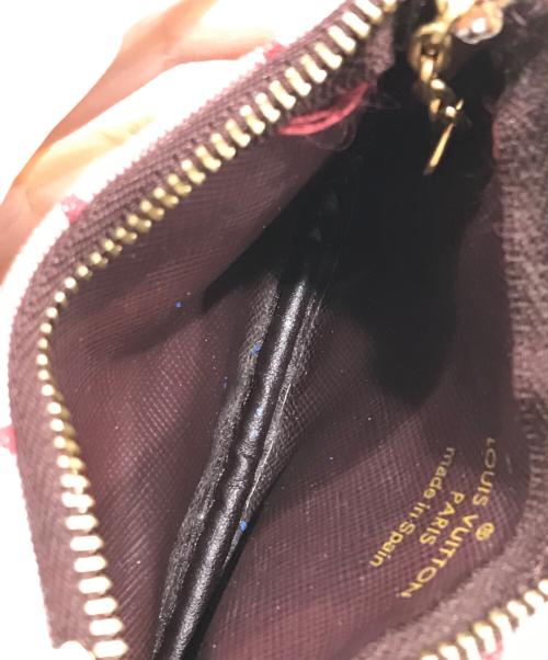 LOUIS VUITTON（ルイ ヴィトン）LOUIS VUITTON (ルイ ヴィトン) ミニラン ポシェット クレ キーホルダー付 コインケース レッドの古着・服飾アイテム