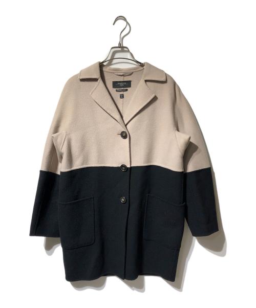 Max Mara WEEK END LINE（マックスマーラ ウイークエンドライン）Max Mara WEEK END LINE (マックスマーラ ウイークエンドライン) ウールバイカラーコート ベージュ×ブラック サイズ:38の古着・服飾アイテム