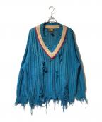 Eddie Bauerエディーバウアー）の古着「ダメージニット」｜ブルー